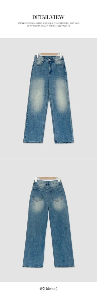 Orangee Vintage Washed Wide Denim Pants