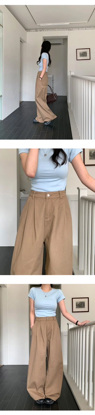 Willow Two Pintuck Cotton Wide Pants