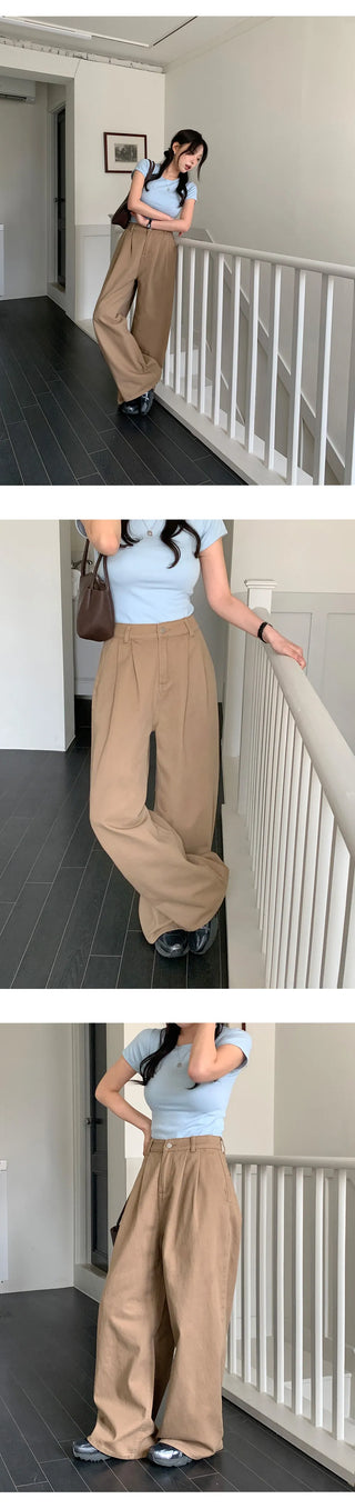 Willow Two Pintuck Cotton Wide Pants