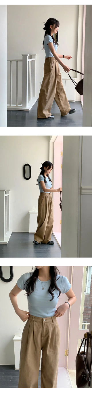 Willow Two Pintuck Cotton Wide Pants