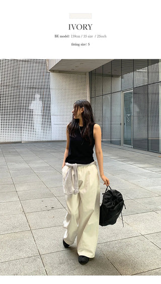 Willow Two Pintuck Cotton Wide Pants