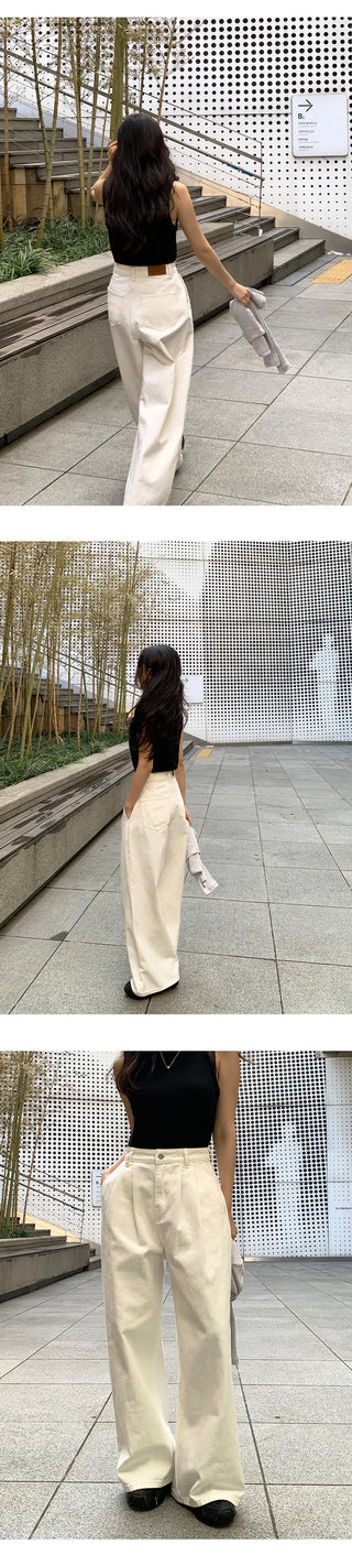 Willow Two Pintuck Cotton Wide Pants