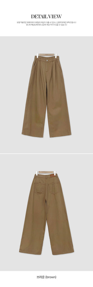 Willow Two Pintuck Cotton Wide Pants