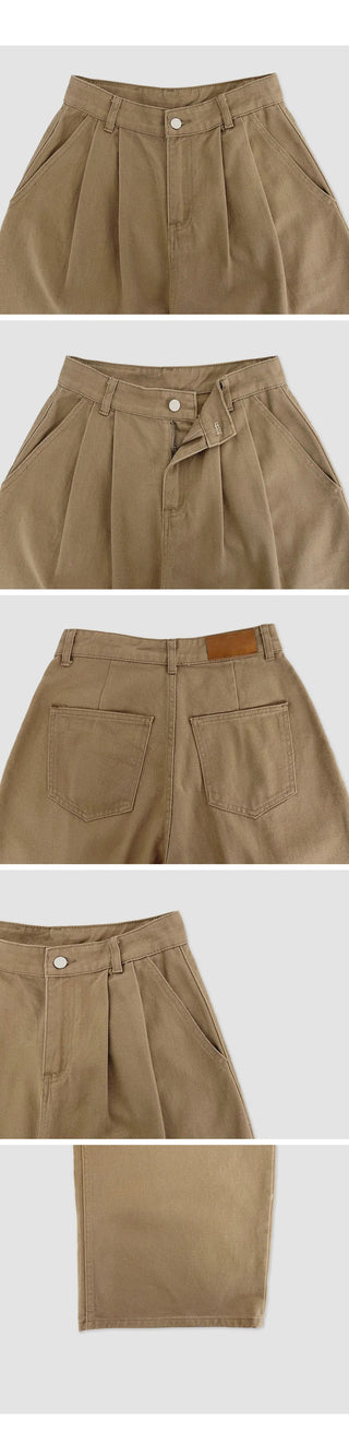 Willow Two Pintuck Cotton Wide Pants