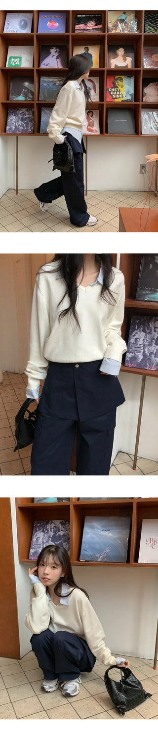 Tirn Wide Cargo Pants Layered Skirt Set