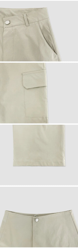Tirn Wide Cargo Pants Layered Skirt Set