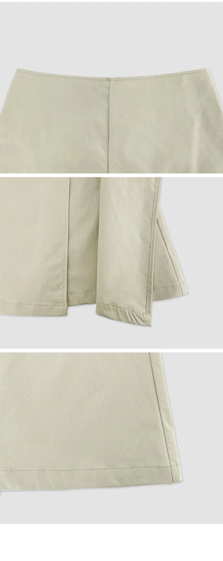 Tirn Wide Cargo Pants Layered Skirt Set