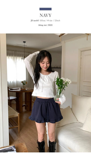 Rose Ten Elastic Frill Shorts