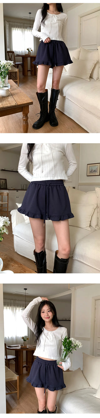 Rose Ten Elastic Frill Shorts