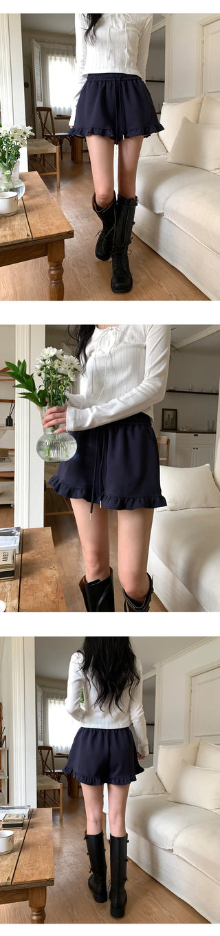 Rose Ten Elastic Frill Shorts