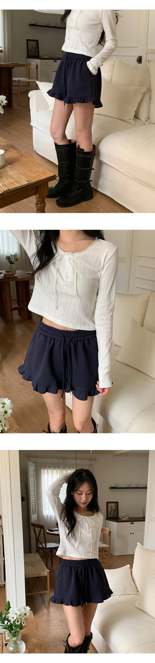Rose Ten Elastic Frill Shorts