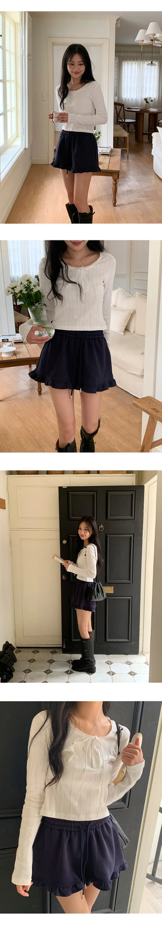 Rose Ten Elastic Frill Shorts