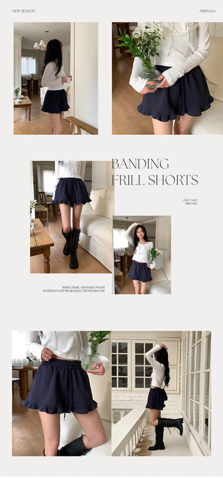 Rose Ten Elastic Frill Shorts