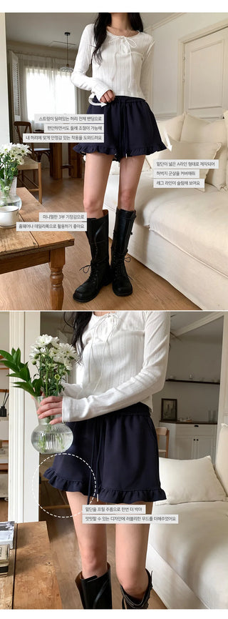 Rose Ten Elastic Frill Shorts