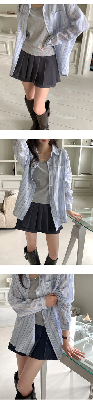 Persi Layered Pleated Skirt and Shorts Set