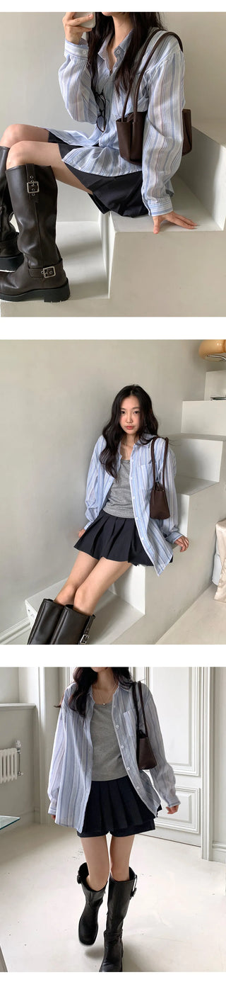 Persi Layered Pleated Skirt and Shorts Set
