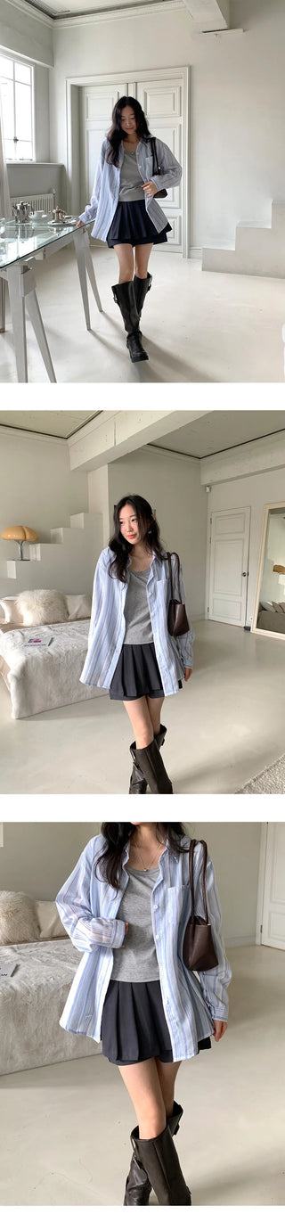 Persi Layered Pleated Skirt and Shorts Set