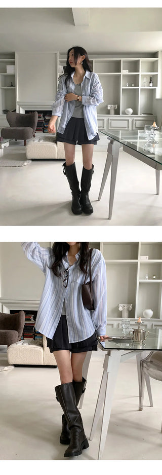 Persi Layered Pleated Skirt and Shorts Set