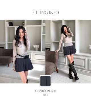 Persi Layered Pleated Skirt and Shorts Set