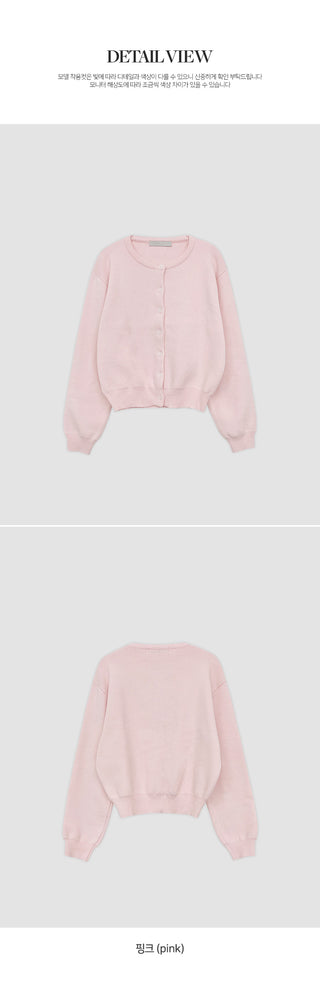 Meldor Wool Round Knit Long Sleeve Cardigan