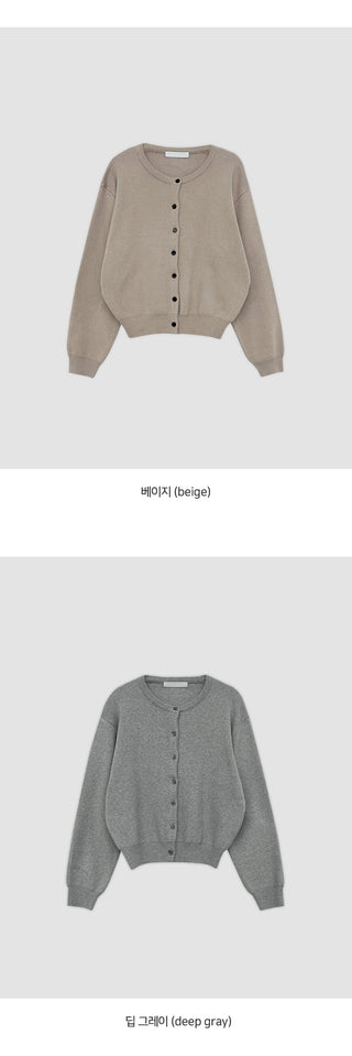 Meldor Wool Round Knit Long Sleeve Cardigan