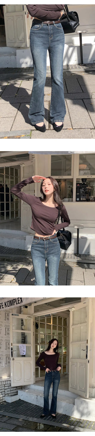 Radique Washed Spandex Long Bootcut Denim Pants