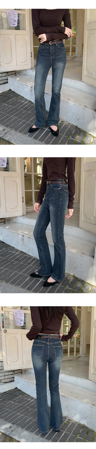 Radique Washed Spandex Long Bootcut Denim Pants
