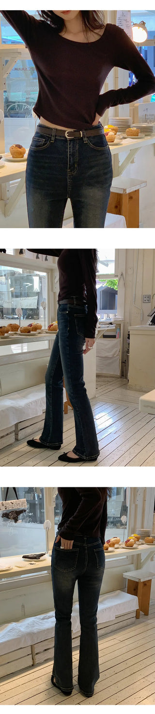 Radique Washed Spandex Long Bootcut Denim Pants