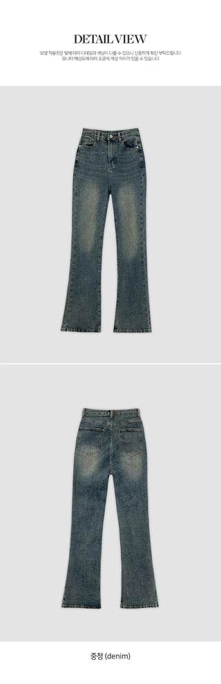 Radique Washed Spandex Long Bootcut Denim Pants