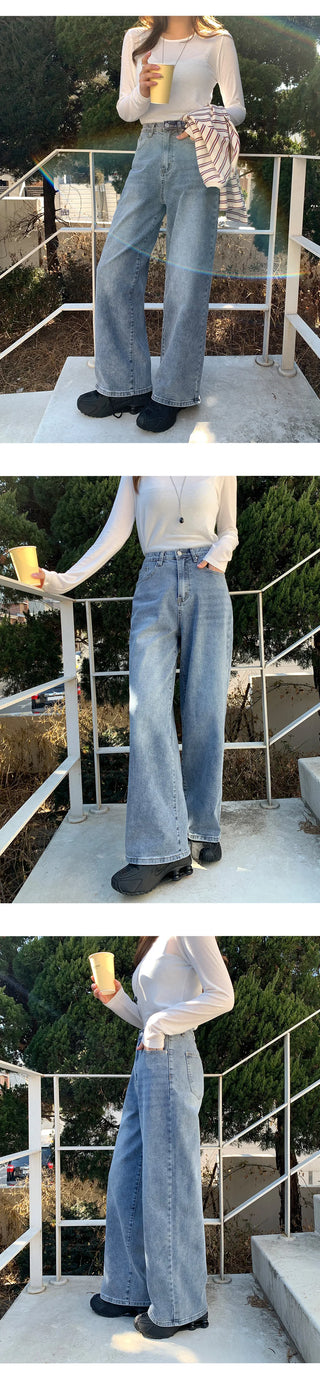 Milliz Hidden Elastic Waist Washed Spandex Wide Pants