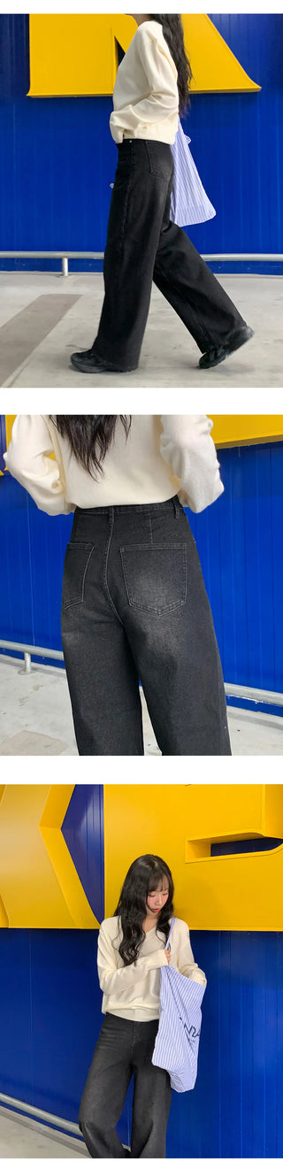 Milliz Hidden Elastic Waist Washed Spandex Wide Pants