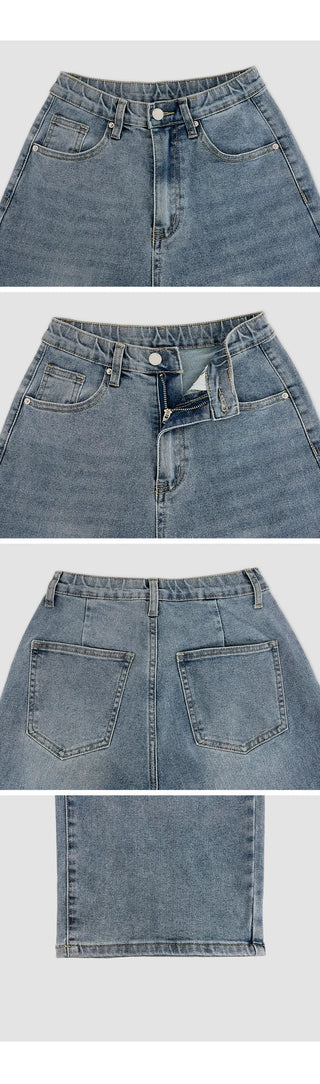 Milliz Hidden Elastic Waist Washed Spandex Wide Pants