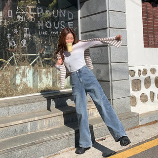 Milliz Hidden Elastic Waist Washed Spandex Wide Pants