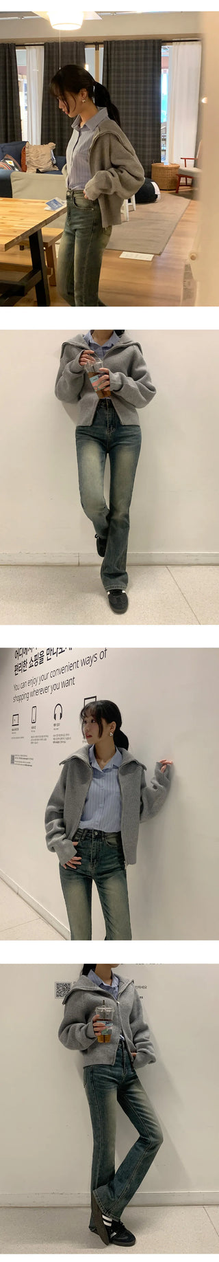 Reborns Back Pocket Washed Bootcut Denim Pants