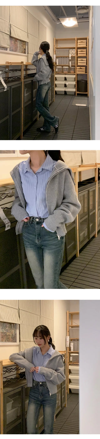 Reborns Back Pocket Washed Bootcut Denim Pants