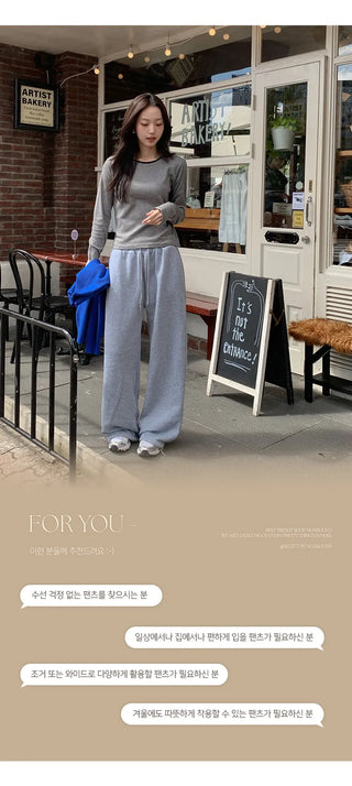 Ponov Fleece Lined Wide String Two Way Training Pants