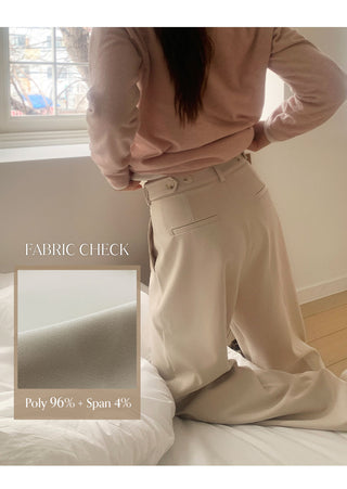 F Din Stretch Two Pintuck Tab Wide Slacks