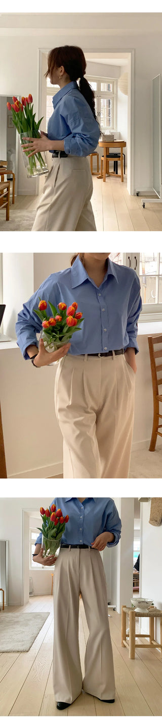 F Din Stretch Two Pintuck Tab Wide Slacks