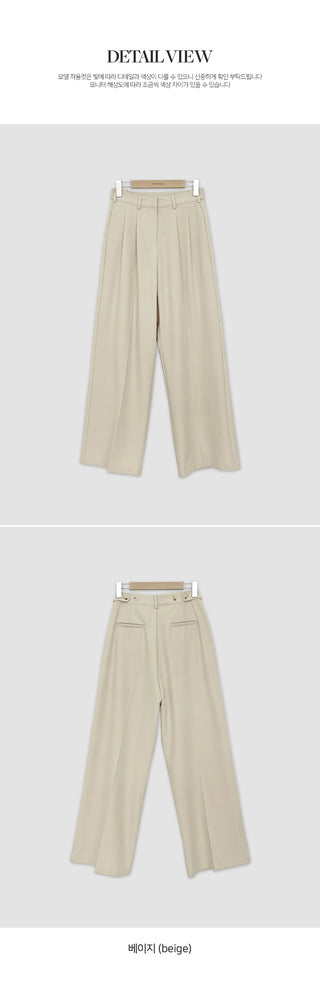F Din Stretch Two Pintuck Tab Wide Slacks