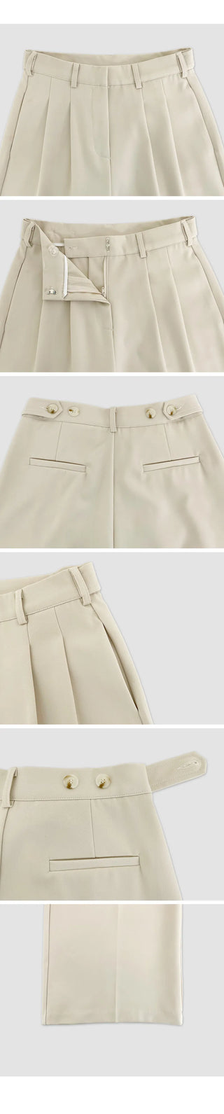 F Din Stretch Two Pintuck Tab Wide Slacks