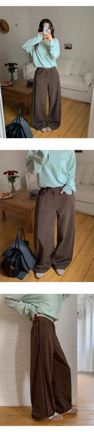 Kierin Tabi Cut Snap Button Cotton Wide Pants