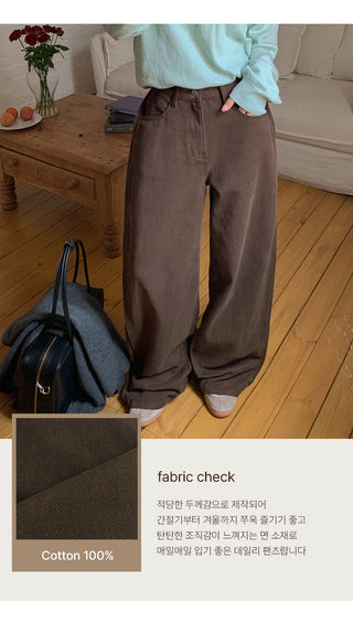 Kierin Tabi Cut Snap Button Cotton Wide Pants