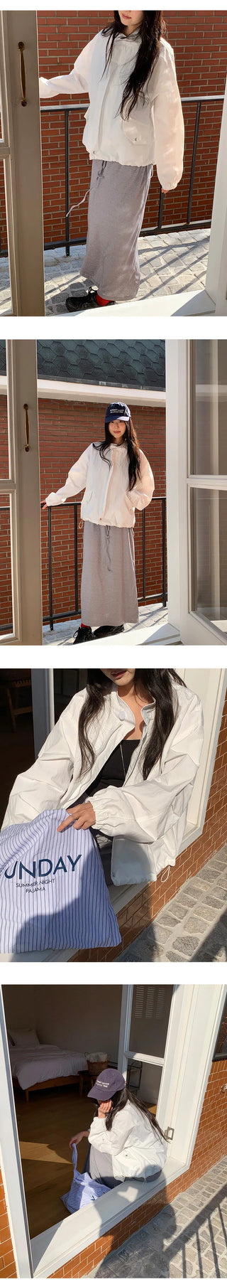 Rosive Loose Fit String Windbreaker Jumper