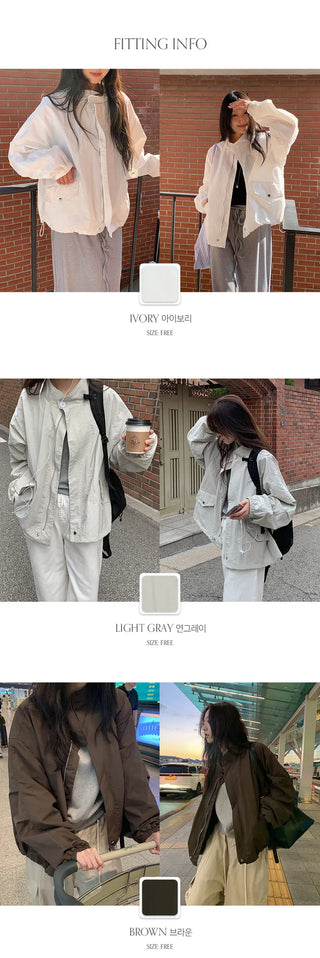 Rosive Loose Fit String Windbreaker Jumper