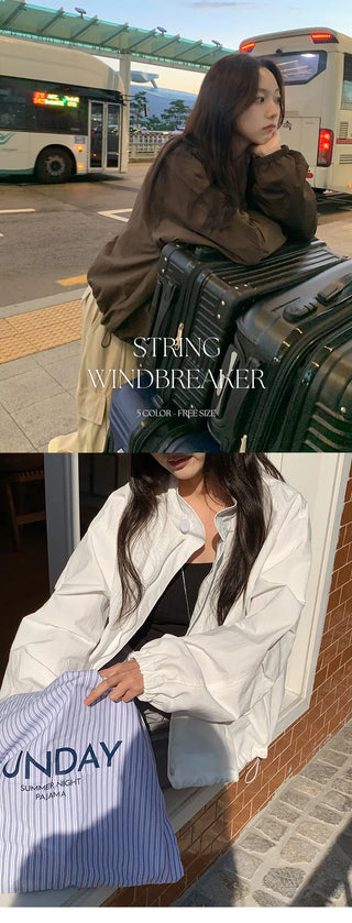 Rosive Loose Fit String Windbreaker Jumper