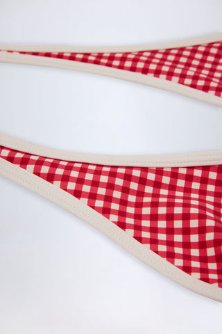 Halterneck Bikini Top in Red Gingham