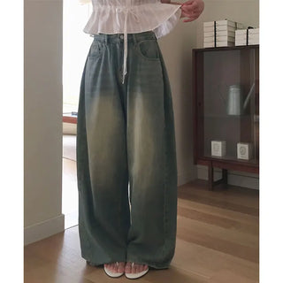 Together Side Pintuck Washed Wide Denim