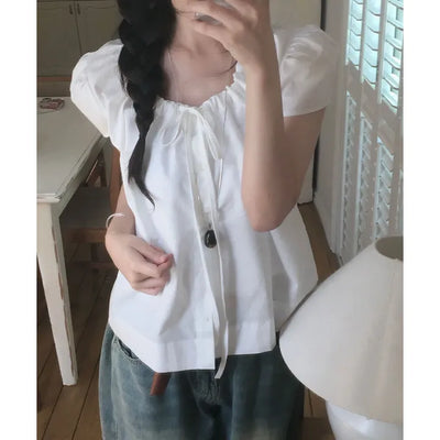 Paradise Shirred Cotton Blouse