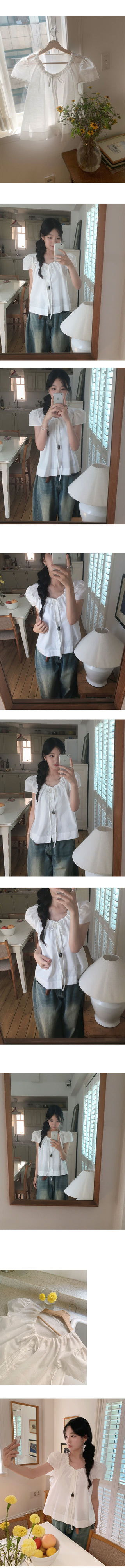 Paradise Shirred Cotton Blouse