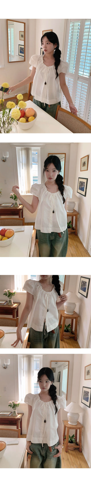 Paradise Shirred Cotton Blouse